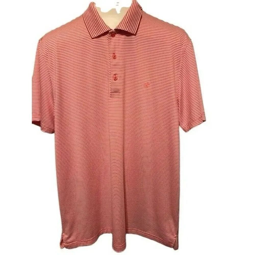 IZOD GOLF SIZE LARGE PINK & WHITE STRIPED SHIRT *NEW*
